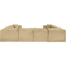Meridian Shaggy Camel Corduroy Performance Fabric Modular Sectional IMAGE 5