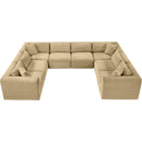 Meridian Shaggy Camel Corduroy Performance Fabric Modular Sectional IMAGE 6