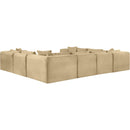 Meridian Shaggy Camel Corduroy Performance Fabric Modular Sectional IMAGE 7