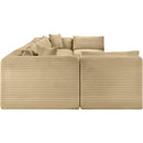 Meridian Shaggy Camel Corduroy Performance Fabric Modular Sectional IMAGE 4