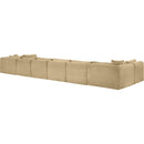 Meridian Shaggy Camel Corduroy Performance Fabric Modular Sectional IMAGE 7