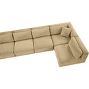 Meridian Shaggy Camel Corduroy Performance Fabric Modular Sectional IMAGE 11