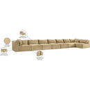 Meridian Shaggy Camel Corduroy Performance Fabric Modular Sectional IMAGE 14