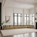 Meridian Shaggy Camel Corduroy Performance Fabric Modular Sectional IMAGE 2