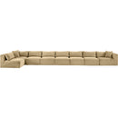 Meridian Shaggy Camel Corduroy Performance Fabric Modular Sectional IMAGE 3