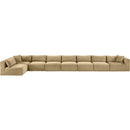 Meridian Shaggy Camel Corduroy Performance Fabric Modular Sectional IMAGE 6
