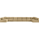 Meridian Shaggy Camel Corduroy Performance Fabric Modular Sectional IMAGE 3