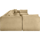 Meridian Shaggy Camel Corduroy Performance Fabric Modular Sectional IMAGE 4