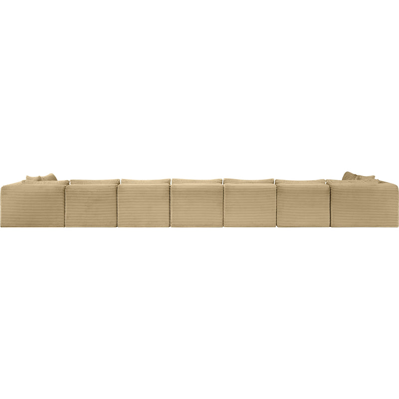 Meridian Shaggy Camel Corduroy Performance Fabric Modular Sectional IMAGE 5