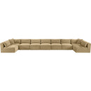 Meridian Shaggy Camel Corduroy Performance Fabric Modular Sectional IMAGE 6