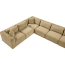 Meridian Shaggy Camel Corduroy Performance Fabric Modular Sectional IMAGE 10