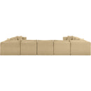 Meridian Shaggy Camel Corduroy Performance Fabric Modular Sectional IMAGE 4