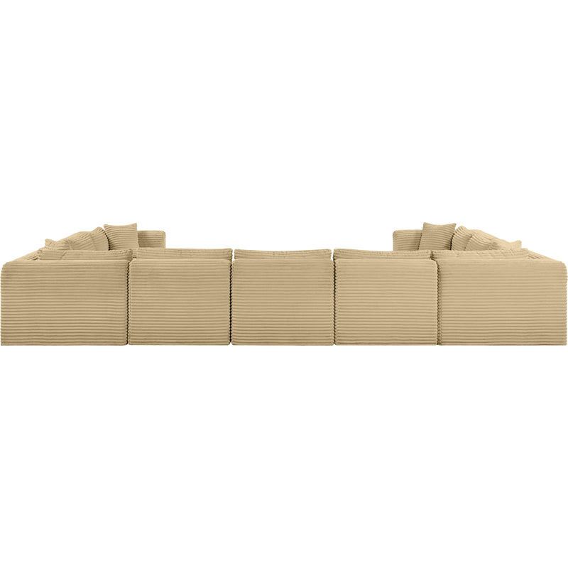 Meridian Shaggy Camel Corduroy Performance Fabric Modular Sectional IMAGE 4