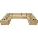 Meridian Shaggy Camel Corduroy Performance Fabric Modular Sectional IMAGE 5