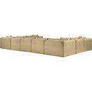 Meridian Shaggy Camel Corduroy Performance Fabric Modular Sectional IMAGE 6