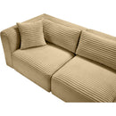 Meridian Shaggy Camel Corduroy Performance Fabric Modular Sectional IMAGE 8