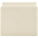 Meridian Shaggy Cream Corduroy Performance Fabric Armless Chair IMAGE 5