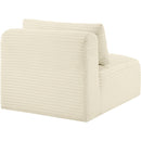 Meridian Shaggy Cream Corduroy Performance Fabric Armless Chair IMAGE 7