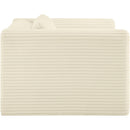 Meridian Shaggy Cream Corduroy Performance Fabric Arm Chair IMAGE 4