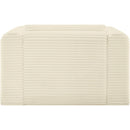 Meridian Shaggy Cream Corduroy Performance Fabric Arm Chair IMAGE 5