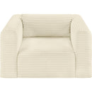 Meridian Shaggy Cream Corduroy Performance Fabric Arm Chair IMAGE 6