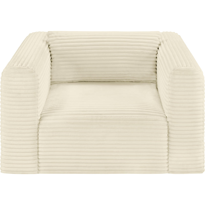 Meridian Shaggy Cream Corduroy Performance Fabric Arm Chair IMAGE 6