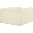 Meridian Shaggy Cream Corduroy Performance Fabric Arm Chair IMAGE 7