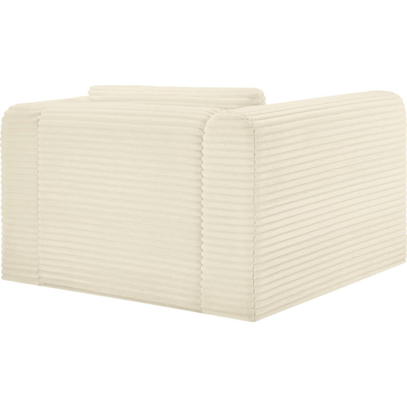Meridian Shaggy Cream Corduroy Performance Fabric Arm Chair IMAGE 7