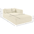 Meridian Shaggy Cream Corduroy Performance Fabric Chaise IMAGE 11