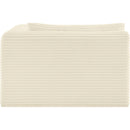 Meridian Shaggy Cream Corduroy Performance Fabric Chaise IMAGE 4