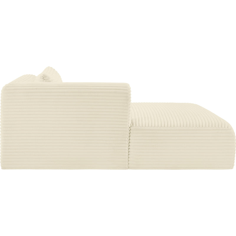 Meridian Shaggy Cream Corduroy Performance Fabric Chaise IMAGE 5