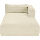 Meridian Shaggy Cream Corduroy Performance Fabric Chaise IMAGE 6