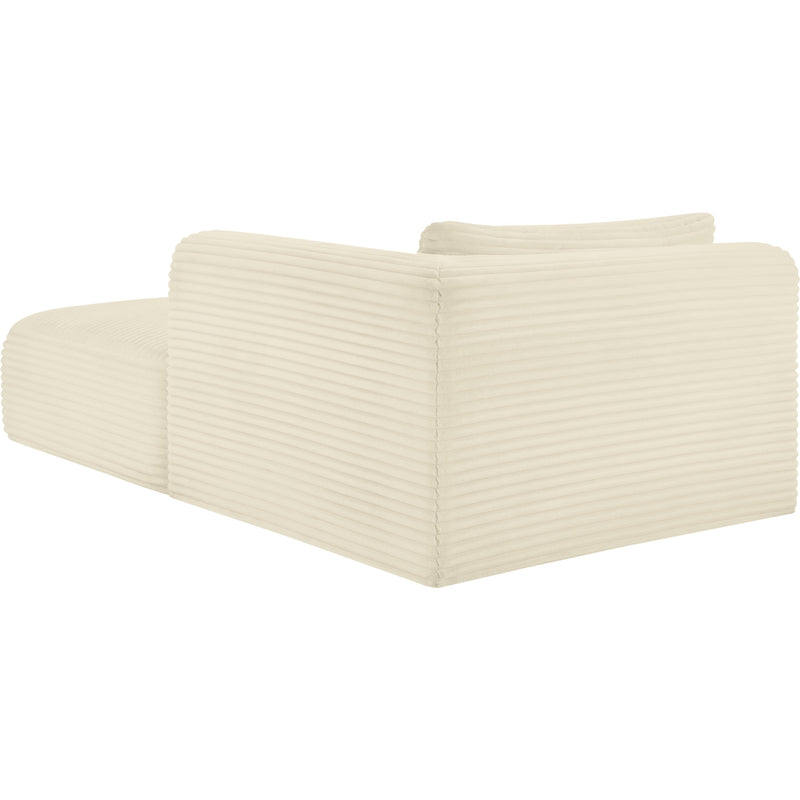 Meridian Shaggy Cream Corduroy Performance Fabric Chaise IMAGE 7