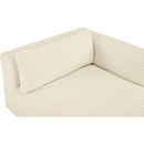 Meridian Shaggy Cream Corduroy Performance Fabric Chaise IMAGE 8