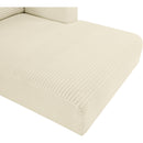 Meridian Shaggy Cream Corduroy Performance Fabric Chaise IMAGE 9