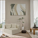 Meridian Shaggy Cream Corduroy Performance Fabric Corner Chair IMAGE 2