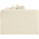 Meridian Shaggy Cream Corduroy Performance Fabric Corner Chair IMAGE 5