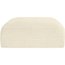 Meridian Shaggy Cream Corduroy Performance Fabric Ottoman IMAGE 3