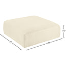 Meridian Shaggy Cream Corduroy Performance Fabric Ottoman IMAGE 7