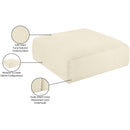 Meridian Shaggy Cream Corduroy Performance Fabric Ottoman IMAGE 8