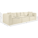 Meridian Shaggy Cream Corduroy Performance Fabric Modular Sofa IMAGE 11