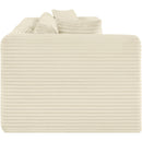 Meridian Shaggy Cream Corduroy Performance Fabric Modular Sofa IMAGE 4