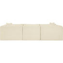 Meridian Shaggy Cream Corduroy Performance Fabric Modular Sofa IMAGE 5