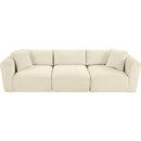 Meridian Shaggy Cream Corduroy Performance Fabric Modular Sofa IMAGE 6