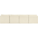 Meridian Shaggy Cream Corduroy Performance Fabric Modular Sofa IMAGE 5