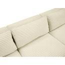 Meridian Shaggy Cream Corduroy Performance Fabric Modular Sofa IMAGE 8