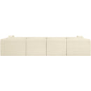 Meridian Shaggy Cream Corduroy Performance Fabric Modular Sofa IMAGE 5