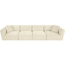 Meridian Shaggy Cream Corduroy Performance Fabric Modular Sofa IMAGE 6