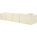 Meridian Shaggy Cream Corduroy Performance Fabric Modular Sofa IMAGE 7