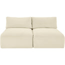 Meridian Shaggy Cream Corduroy Performance Fabric Modular Sofa IMAGE 3